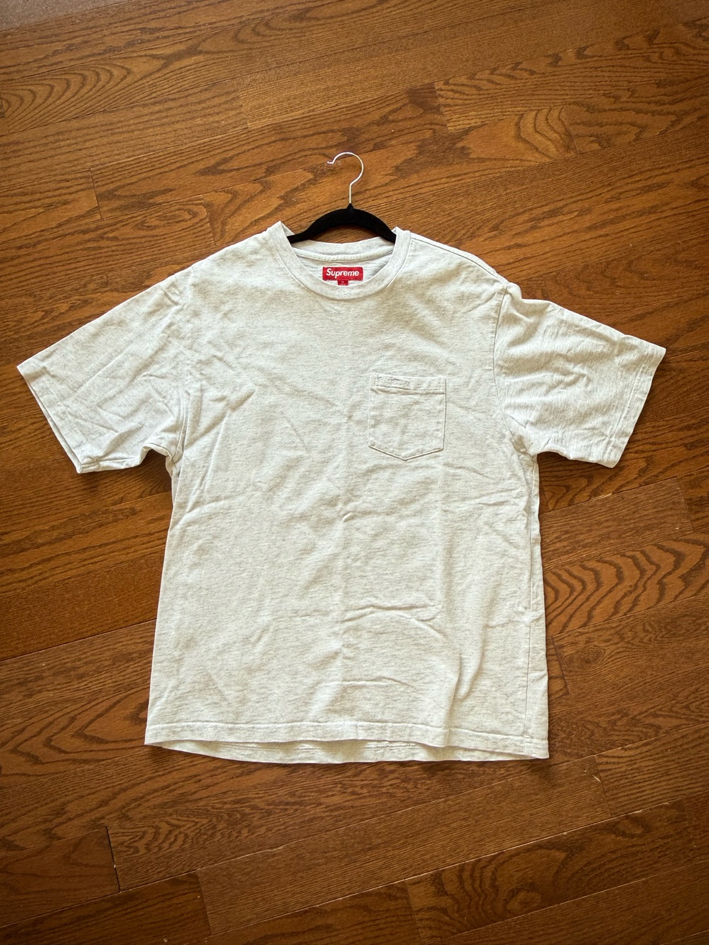 Supreme Light Gray Short Sleeve Pocket Tee
